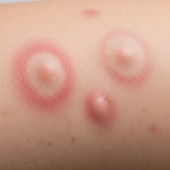 Fototapeta premium Lyme Disease Rash on Human Skin