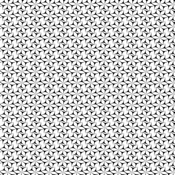Seamless black and white geometric floral pattern, abstract repeating modern background