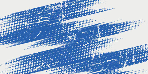 Obraz premium Halftone dots red and blue color pattern gradient grunge texture background. Dot pop art comic sport style vector illustration. grunge vector dots