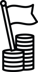 A flag on top of two stacks of coins © Ramisa