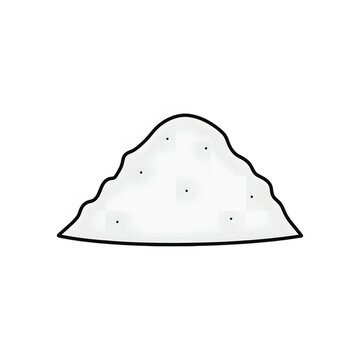 Salt pile illustration from Dandi March, symbolizing Salt March protest, isolated on simple background, viewed from the front