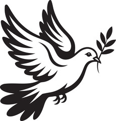 Obraz premium Peace dove flying with olive branch, symbol of hope and peace