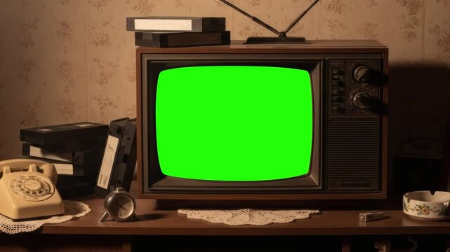 Television Green Screen, zoom out footage