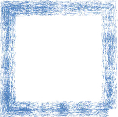 Blue grunge square frame rough textured border element