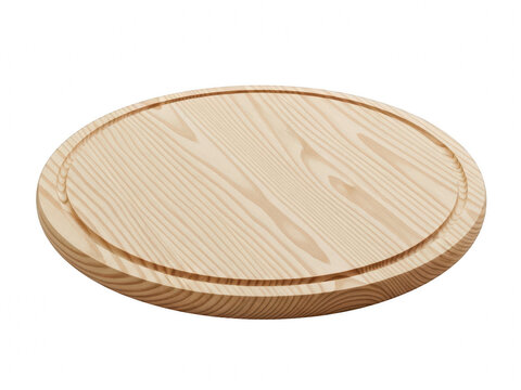 A wooden cutting board on a white background isolated on transparent background