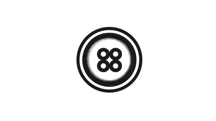 Fototapeta premium Black and white circular logo. Four inner circles in a square, within a textured central circle