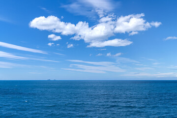 Fototapeta premium blue sky and clouds over the sea