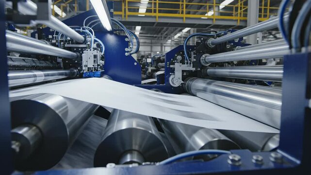 Industrial printing machine in operation