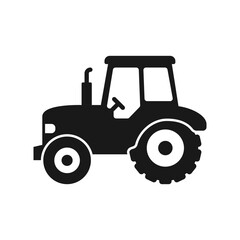 Obraz premium Tractor truck icon in flat style. Agriculture transport vector illustration on isolated background. Farming vehicle sign business concept.