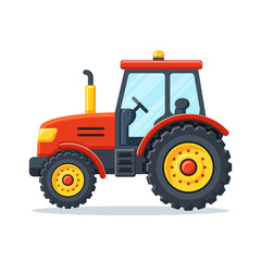 Obraz premium Tractor truck icon in cartoon flat style. Agriculture transport vector illustration on isolated background. Farming vehicle sign business concept.
