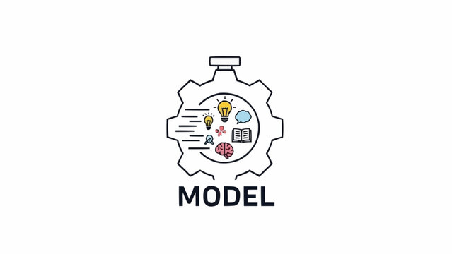 Gear with model brain inside.