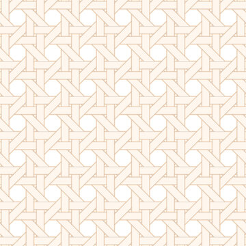 Seamless lattice rattan weave pattern natural cane and baige color in wicker lattice style