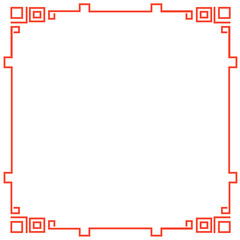 Red frame with vertical bar accents suitable for certificate borders, classroom awards, and structured festive layouts.