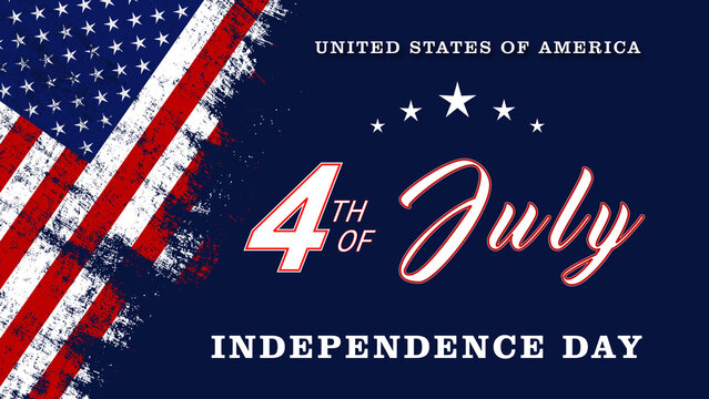 Independence Day July 4 - banner with american colors design - marking the birth of the United States of America - 3D Illustration