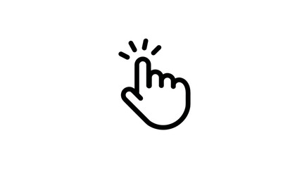 Obraz premium A hand icon pointing with the index finger, with radiating lines emanating from the fingertip