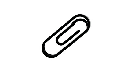 Obraz premium A close-up view of a black paper clip laying diagonally on a white background