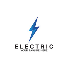 Obraz premium lightning thunderbolt electricity logo design template