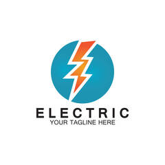 Fototapeta premium lightning thunderbolt electricity logo design template