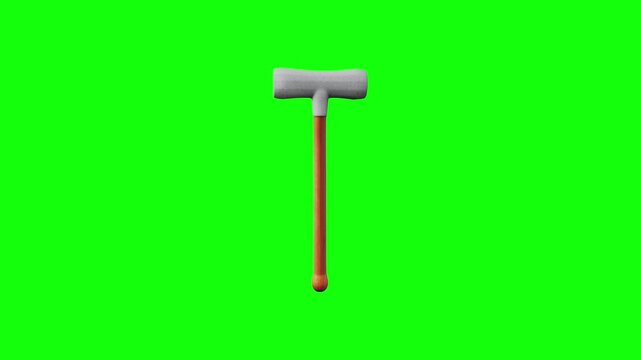 3D elderly cane animated on green screen background