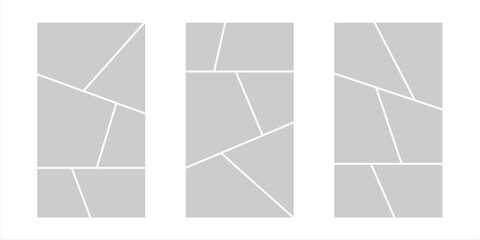 Image collage layout template. Mosaic mood board grid collection. Picture frame set. Photo album concept idea for banner, poster, comic page, flyer, brochure, booklet, memory wall design. Vector pack © moh