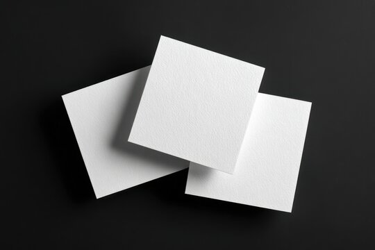 Minimalist white cards on black