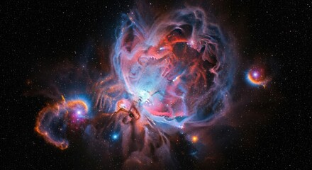 Obraz premium Vibrant Nebula in Deep Space