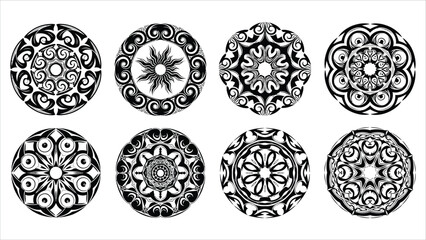 Tribal Fire Vector Illustration &ndash; Hand-Drawn Circular Elemental Pattern for Adventure, Survival, and Energy Designs