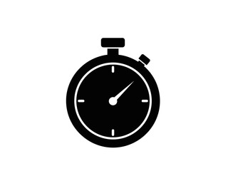 Obraz premium Simple black and white illustration of a stopwatch for timing and measuring duration