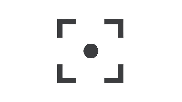 Camera Focus Symbol with Central Dot.