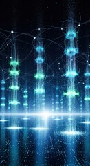 Obraz premium Conceptual visualization of interconnected data streams in a digital environment