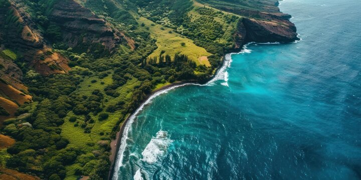 High angle view of coastline