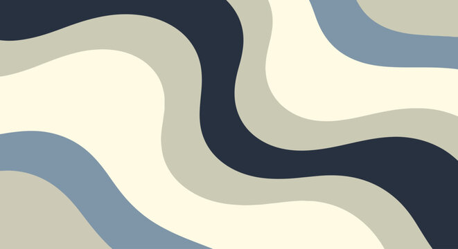 Soft undulating shapes blending warm saffron and cool ocean hues in rhythmic balance