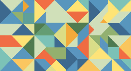 Fototapeta premium Modern Geometric Triangle Pattern: Abstract Pastel Shapes in Balanced Minimalist Composition