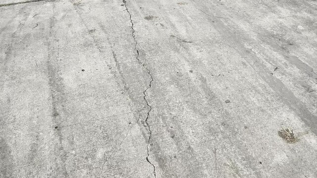 cracked concrete road