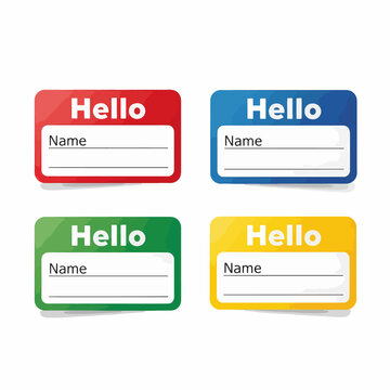 Editable hello my name is badge design layout