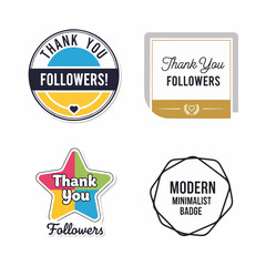 Fototapeta premium Modern Graphic Designs Featuring Stylish Typography to Express Heartfelt Gratitude to Your Digital Following