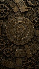 Obraz premium Intricate steampunk gear mobile wallpaper