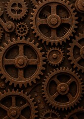 Intricate steampunk gears design.