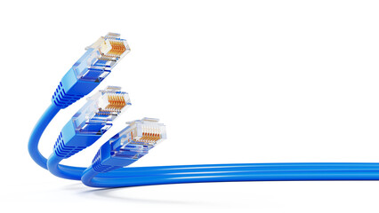 Network connection, internet, technology concept - Ethernet Network RJ45 cables isolated