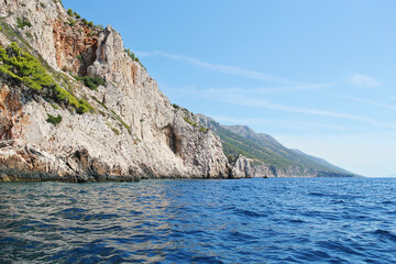 Nature of Hvar Island in Dalmatia, Croatia with Sea and Mountains