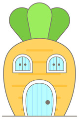 Cute Carrot House for Easter Garden and Fantasy Bunny Village