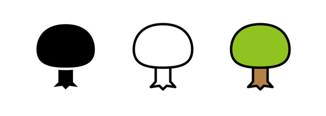 Simple tree icon. Afforestation and forest logo mark