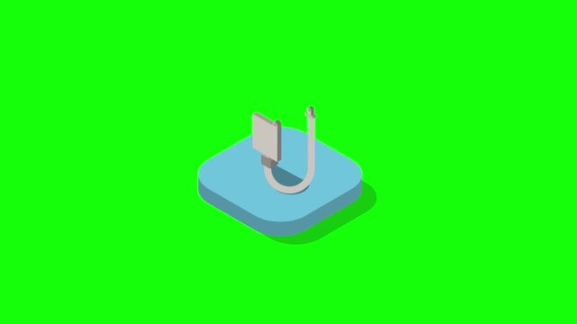3D Isometric Medical Care and Diagnostic Icon Pack on Green Screen