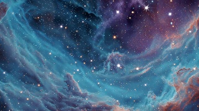 Vibrant Cosmic Nebula with Stars and Interstellar Gas.