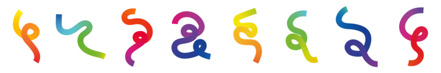 collection of Vibrant abstract flowing shapes in warm colors design typography for creative wall art © Sunil