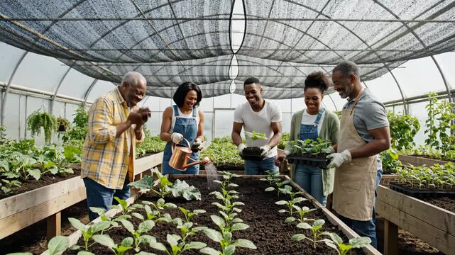 People working in a greenhouse