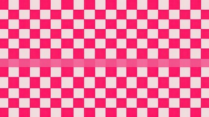 Pink and White Checkerboard Pattern with a Horizontal Band in the Center for a Playful and Graphic Design Backdrop