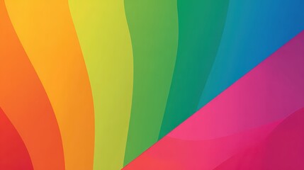Obraz premium Abstract Rainbow Spectrum Background with Smooth Wavy Lines in Warm Tones from Red to Violet with Gentle Gradient Lighting and Clean Surface