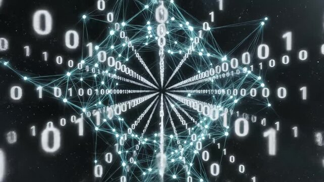 Binary code numbers in space