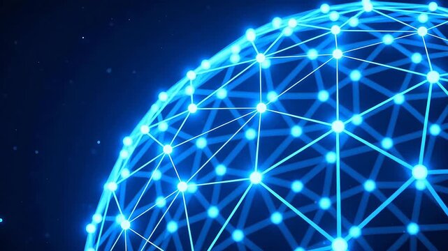 Blue network globe connection